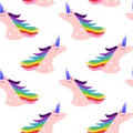 Unicorns seamless vector pattern. Cute unicorn repetition background.